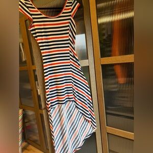 Asymmetrical cap sleeve summer dress